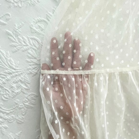 NWOT Lulus Cruise to Catalina Ivory Swiss Dot Sheer Maxi Swim Cover-Up Small - Picture 11 of 14